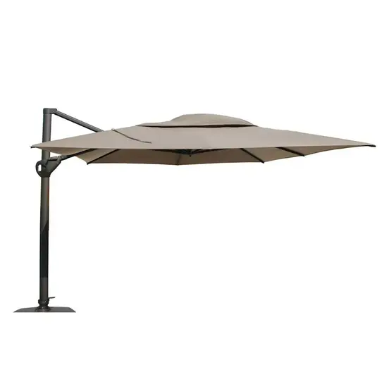 4 Seasons Outdoor Hacienda Anthracite Frame Taupe met Parasolvoet - Parasol, 4 Seasons Outdoor, Tuinmeubels