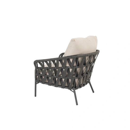 Albareto Living Chair Anthracite With 2 Cushions - Links, 4 Seasons Outdoor, Tuinmeubels