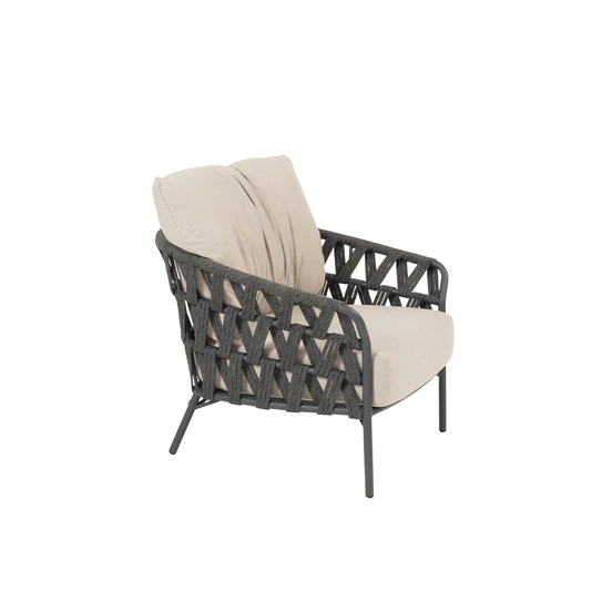 Albareto Living Chair Anthracite With 2 Cushions - Rechts, 4 Seasons Outdoor, Tuinmeubels