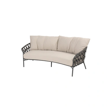 Albareto Organic Living Bench 2.5 Seater Anthr With 3 Cushions, 4 Seasons Outdoor, Tuinmeubels