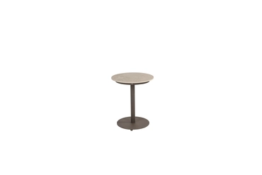 Boaz side table ceramic central leg terre 45 X 55 cm