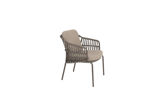 Capalbio dining chair terre with 2 cushions rechts, 4 Seasons Outdoor, tuinmeubels.nl