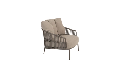 Capalbio living chair terre with 2 cushions zijkant rechts, 4 Seasons Outdoor, tuinmeubels.nl