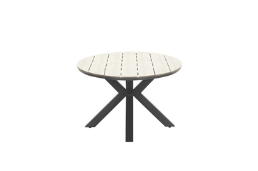 Edison tafel 220x115xH75 cm zwartteak zijkant, Garden Impressions, tuinmeubels.nl