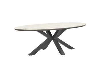 Edison tafel 220x115xH75 cm zwartteak achterkant, Garden Impressions, tuinmeubels.nl