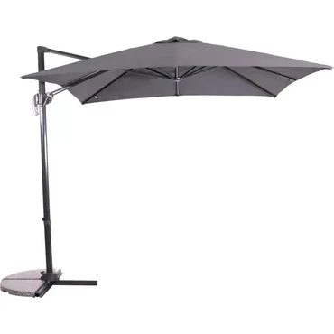 Grote Zweefparasol Libra Grijs 2,5x2,5m Compleet - Parasol, Lesli Living, Tuinmeubels