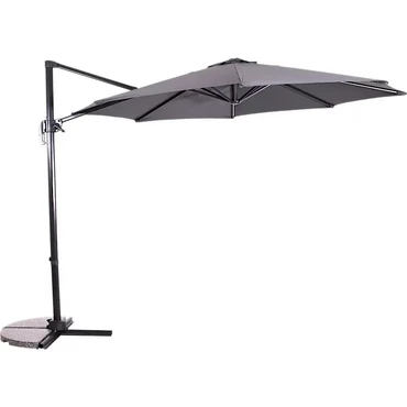 Grote Zweefparasol Libra Grijs 3m Compleet - Parasol, Lesli Living, Tuinmeubels