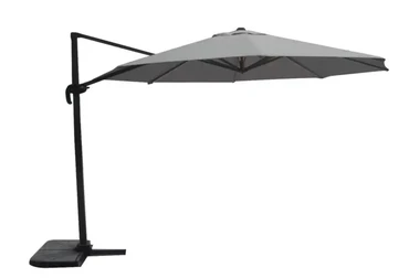 Grote Zweefparasol Virgo Antraciet 3,5M met verrijdbare 90kg voet - Parasol, Lesli Living, Tuinmeubels