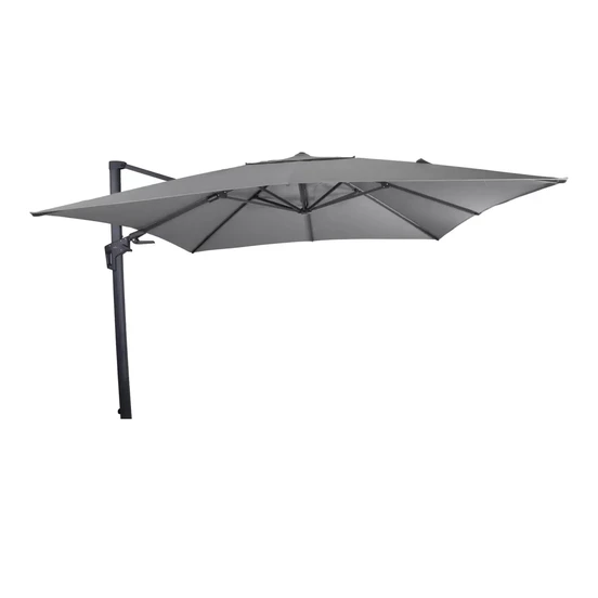 Grote Zweefparasol VirgoFlex Antraciet 3x3m met Kruisvoet en Parasolvoettegels - Parasol, Lesli Living, Tuinmeubels