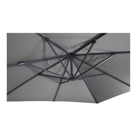 Grote Zweefparasol VirgoFlex Antraciet 3x3m met Kruisvoet en Parasolvoettegels - Parasol 3, Lesli Living, Tuinmeubels