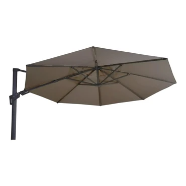 Grote Zweefparasol VirgoFlex Taupe 3,5m met Kruisvoet en Parasolvoettegels - Parasol 2, Lesli Living, Tuinmeubels