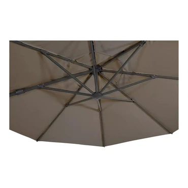 Grote Zweefparasol VirgoFlex Taupe 3,5m met Kruisvoet en Parasolvoettegels - Parasol 3, Lesli Living, Tuinmeubels