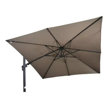 Grote Zweefparasol VirgoFlex Taupe 3x3m met Kruisvoet en Parasolvoettegels - Parasol 2, Lesli Living, Tuinmeubels