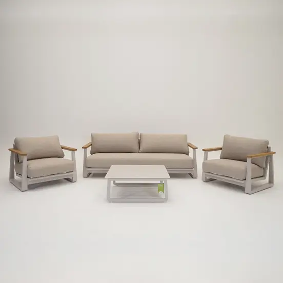 Loungeset Leather II creme/beige1, Vita, Tuinmeubels.nl