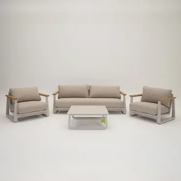 Loungeset Leather II creme/beige1, Vita, Tuinmeubels.nl