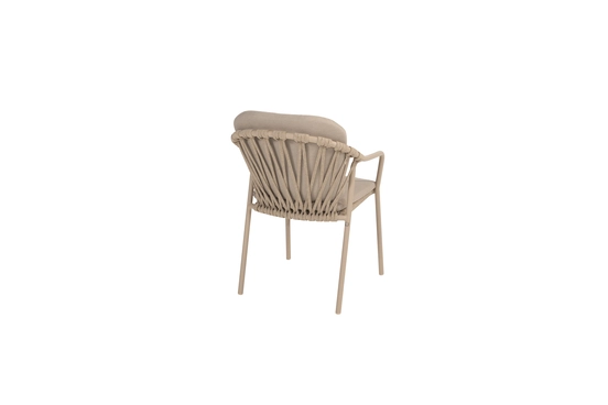 Manitoba stacking dining chair latte with 2 cushions achterkant, 4 Seasons Outdoor, tuinmeubels.nl