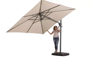 Monaco flex II 300x300 cm Brick Red met Kruisvoet en Parasolvoettegels - Parasol 2, Lesli Living, Tuinmeubels