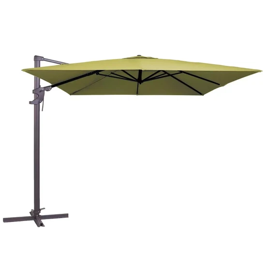 Monaco flex II 300x300 cm Sage Groen met Kruisvoet en Parasolvoettegels - Parasol, Lesli Living, Tuinmeubels