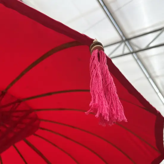 Parasol Bali Roze Ø185 cm detail, Van der Leeden, Tuinmeubels