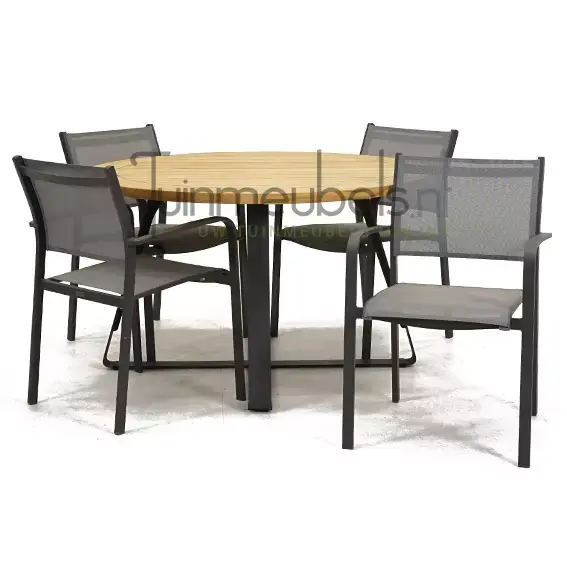 Tuinstoel Tosca dining met Basso 130 cm teaktafel