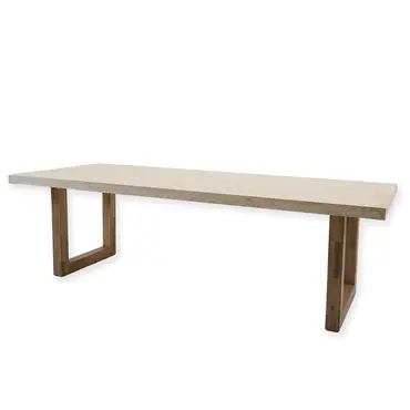 Tuintafel Veltis 250x100cm Travertin met 6x Dining Tuinstoel Bazel Bruin - Tafel, Vita, Tuinmeubels