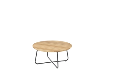 Verdi salontafel teak 73 cm. Ø (H 35) voorkant, 4 Seasons Outdoor, tuinmeubels.nl