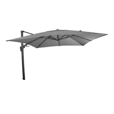 Virgoflex 3x3m grijs met verrijdbare 90kg voet parasol, Lesli Living, tuinmeubels