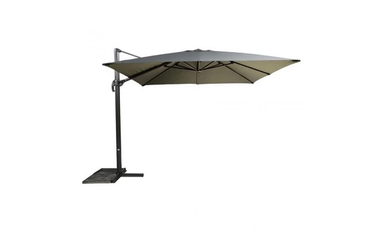 Zweefparasol Virgo Antraciet zonder volant 3x3mtr met Kruisvoet en Tegels - Parasol, Lesli Living, Tuinmeubels